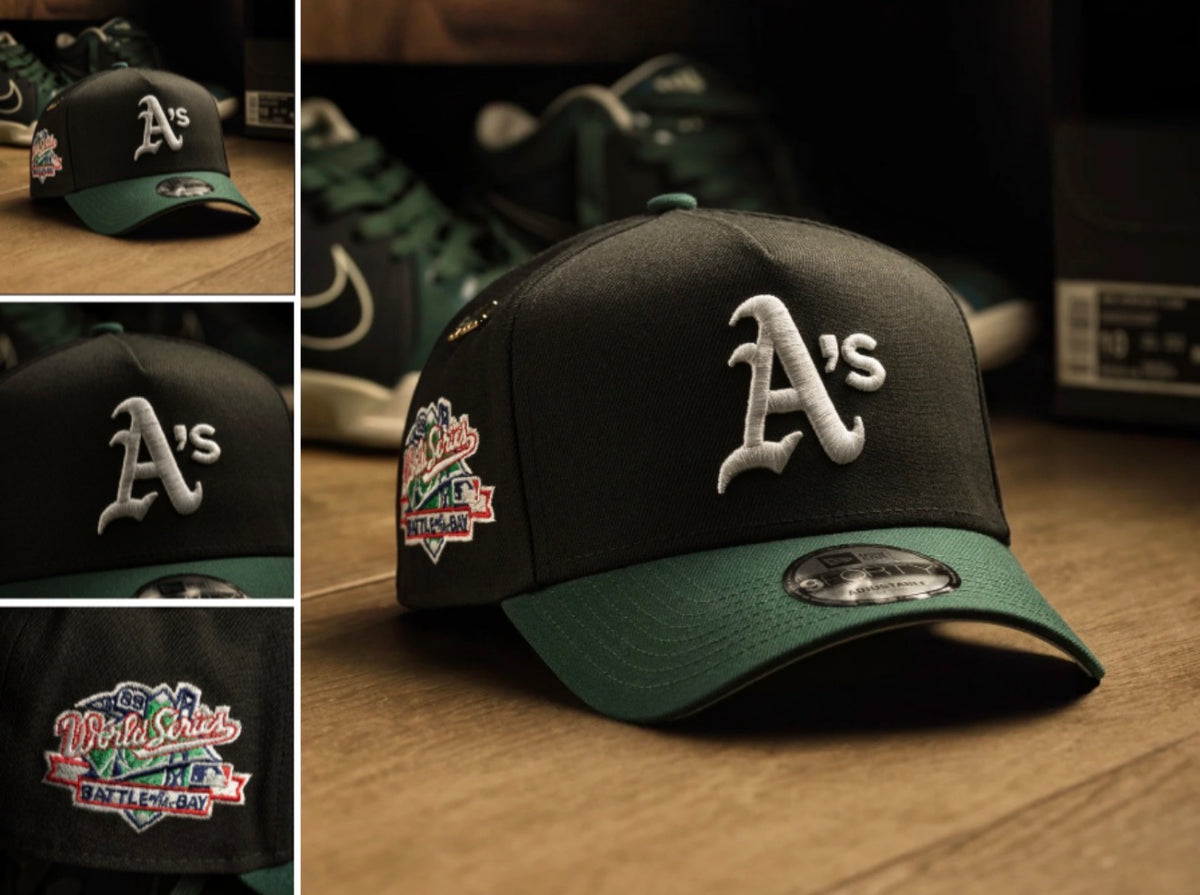 OAKLAND ATHLETICS MLB BLACK GREEN TWO TONE GRAY UV / NEW ERA 9FORTY A-FRAME