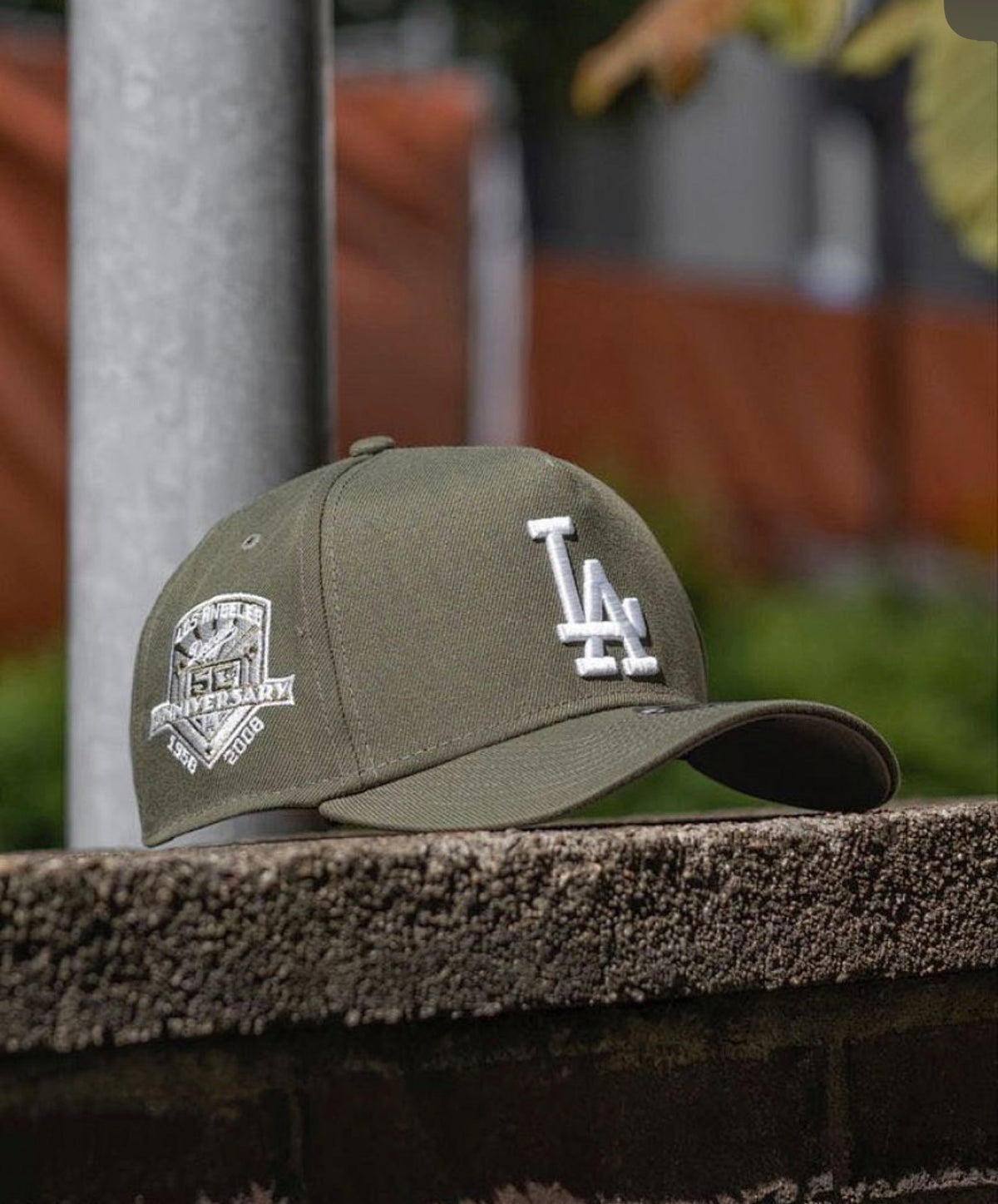 9Forty Los Angeles Dodgers 50.º aniversario verde oliva