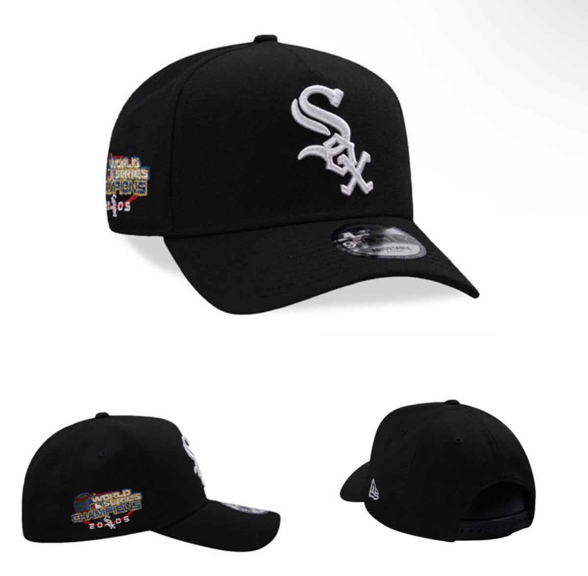 NEW ERA CHICAGO WHITE SOX WORLD SERIES CHAMPIONS
2005 BLACK PRIME EDITION
9FORTY A FRAME SNAPBACK
