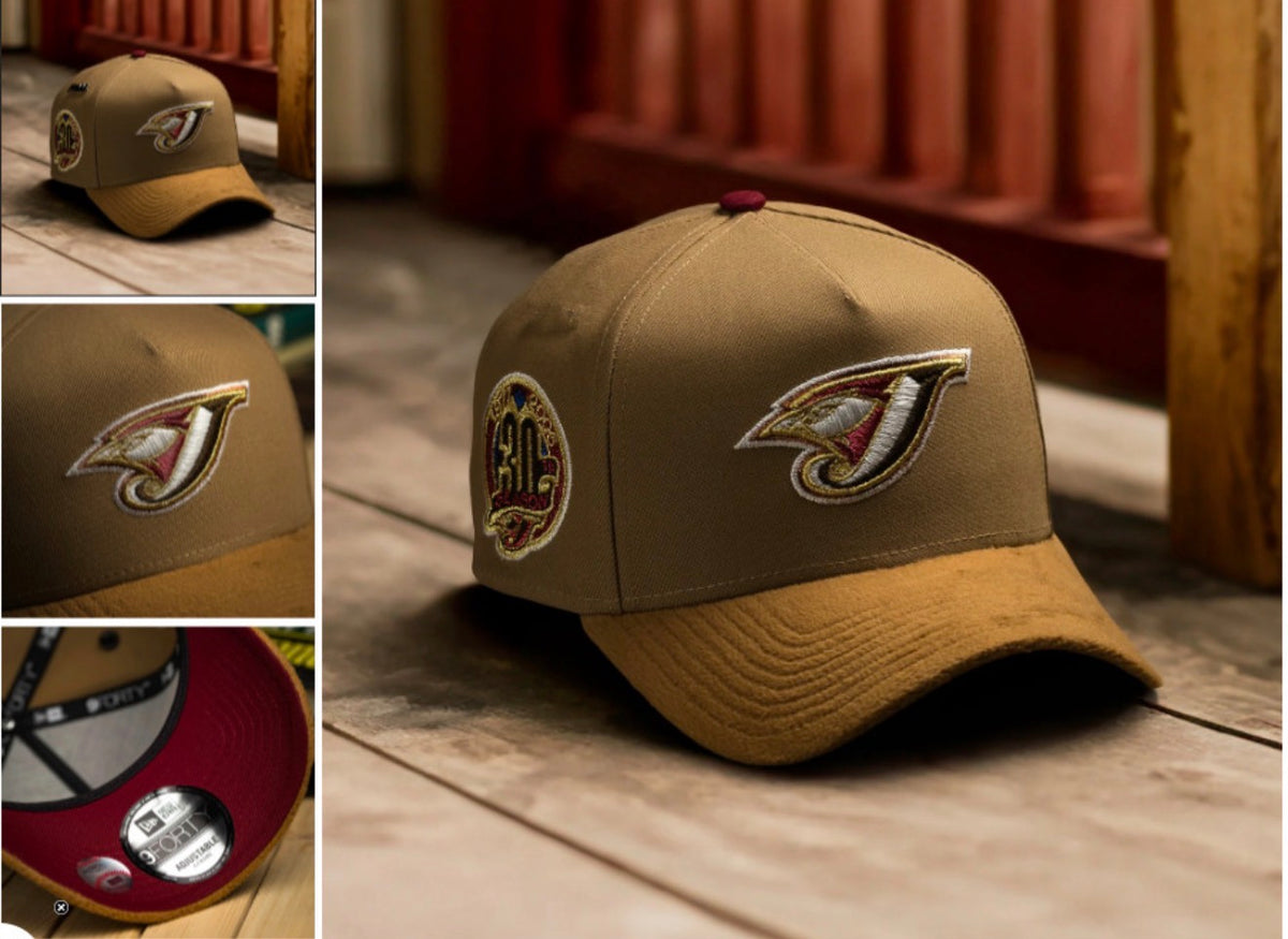 TORONTO BLUE JAYS MLB KHAKI FLEECE BRONZE TWO TONE CARDINAL UV / NEW ERA 9FORTY A-FRAME
