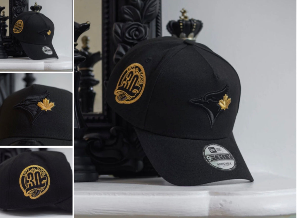 NEW ERA 9FORTY A-FRAME MLB TORONTO BLUE JAYS 30 SEASONS BLACK / GREY UV SNAPBACK