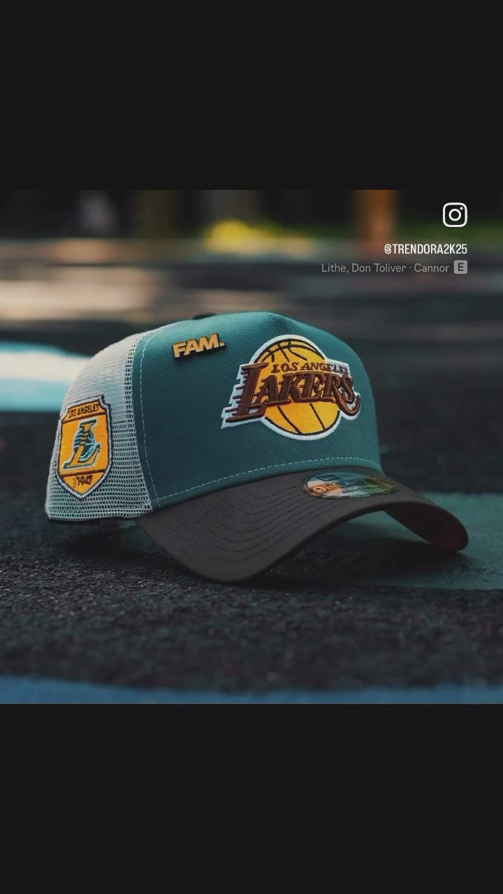 NEW ERA 9FORTY A-FRAME NBA LOS ANGELES LAKERS
CHROME PINE GREEN